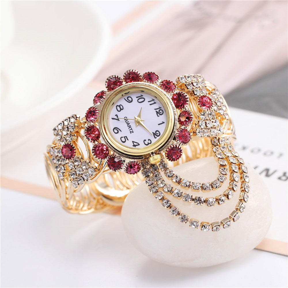 All-match Ladies Diamond Claw Chain Quartz Watch