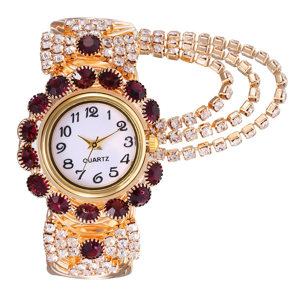 All-match Ladies Diamond Claw Chain Quartz Watch