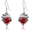 Halloween Fashion Heart-shaped Skull Hand Earrings
