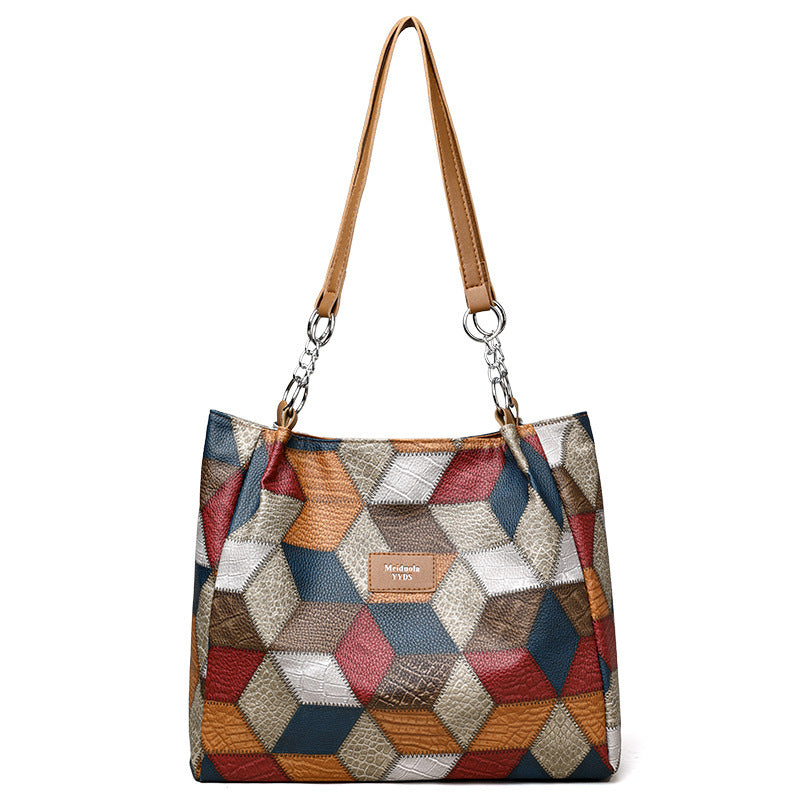  Stitching Handbag For Women Totes