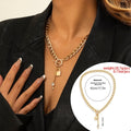 Thick Chain With Shiny Lock And Key Pendant Necklace For Women Trendy Ladies Accessories On The Neck Fashion Jewelry Female
