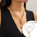 Thick Chain With Shiny Lock And Key Pendant Necklace For Women Trendy Ladies Accessories On The Neck Fashion Jewelry Female
