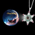 New Christmas Snowflake Necklace With Projection Design For Couples Christmas Gift Women's Clavicle Chain Jewelry
