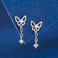 925 Silver Bow Screw Diamond Stud Earring