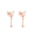 925 Silver Bow Screw Diamond Stud Earring