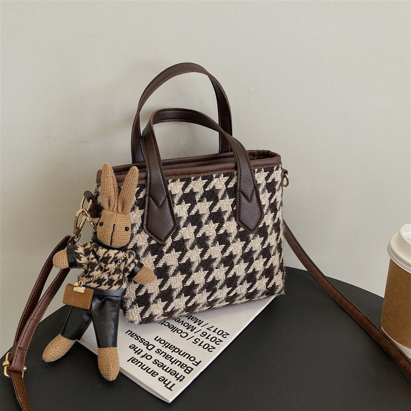 Fashion Houndstooth Shoulder Bags Portable Checkerboard Handbags All-match Messenger Bag Women Totes